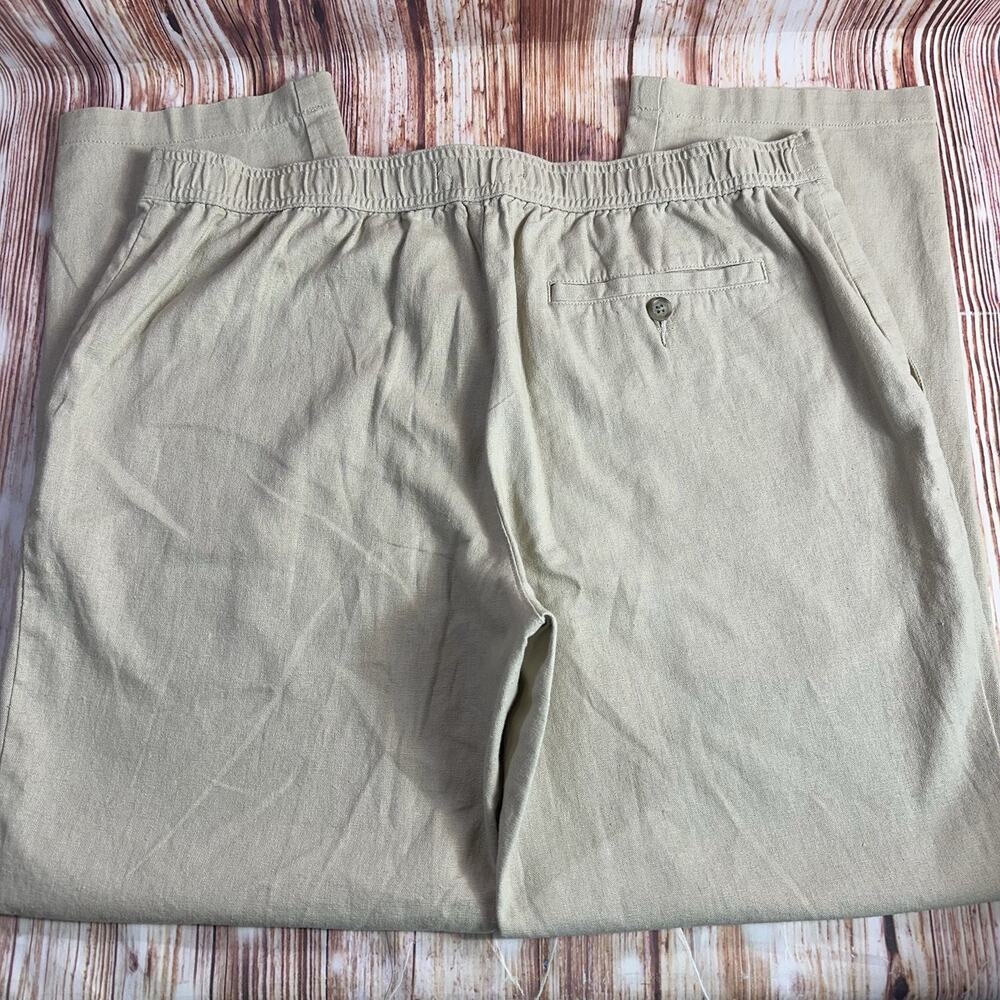 Marc Anthony Luxury Mens Size 36x30 Beige Tan Linen Blend Casual Chino Pants - Picture 4 of 10